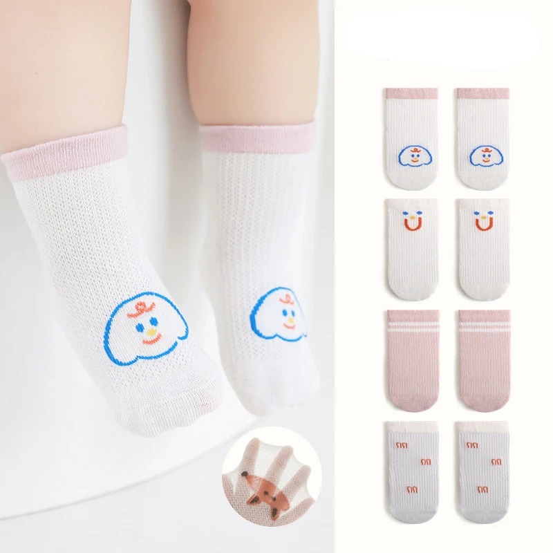 

4 пары/партия, хлопковые носки для новорожденных, на возраст 0-8 лет