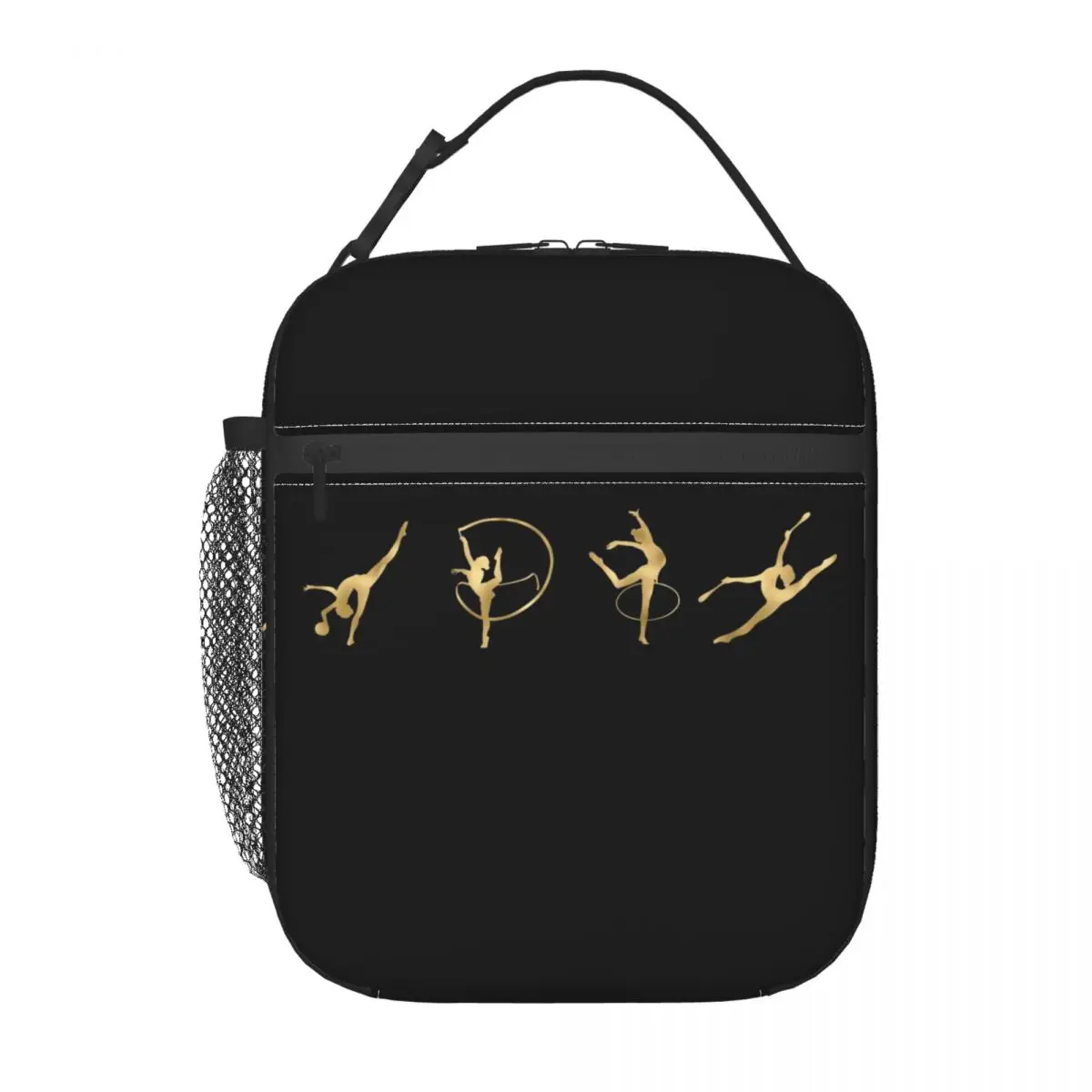 

Rhythmic Gymnastics Gold LIne Insulated Lunch Bag for Women Resuable Thermal Cooler Lunch Box Beach Camping Travel