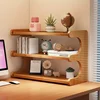 Bamboo Multi-Tier Desk Organizer Rectangular Storage Rack with Painted Finish for Office Home Ideal for Dorms & Rental Houses 1