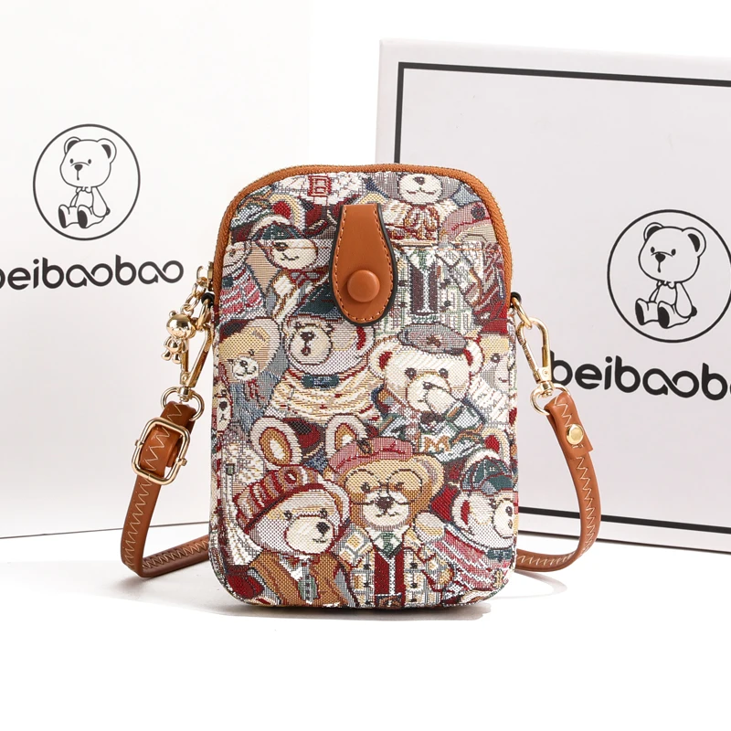 fashion female crossbody bag Mini Portable Women Mobile phone bag Versatile Girl Messenger Purse Bear Luxury design shoulder
