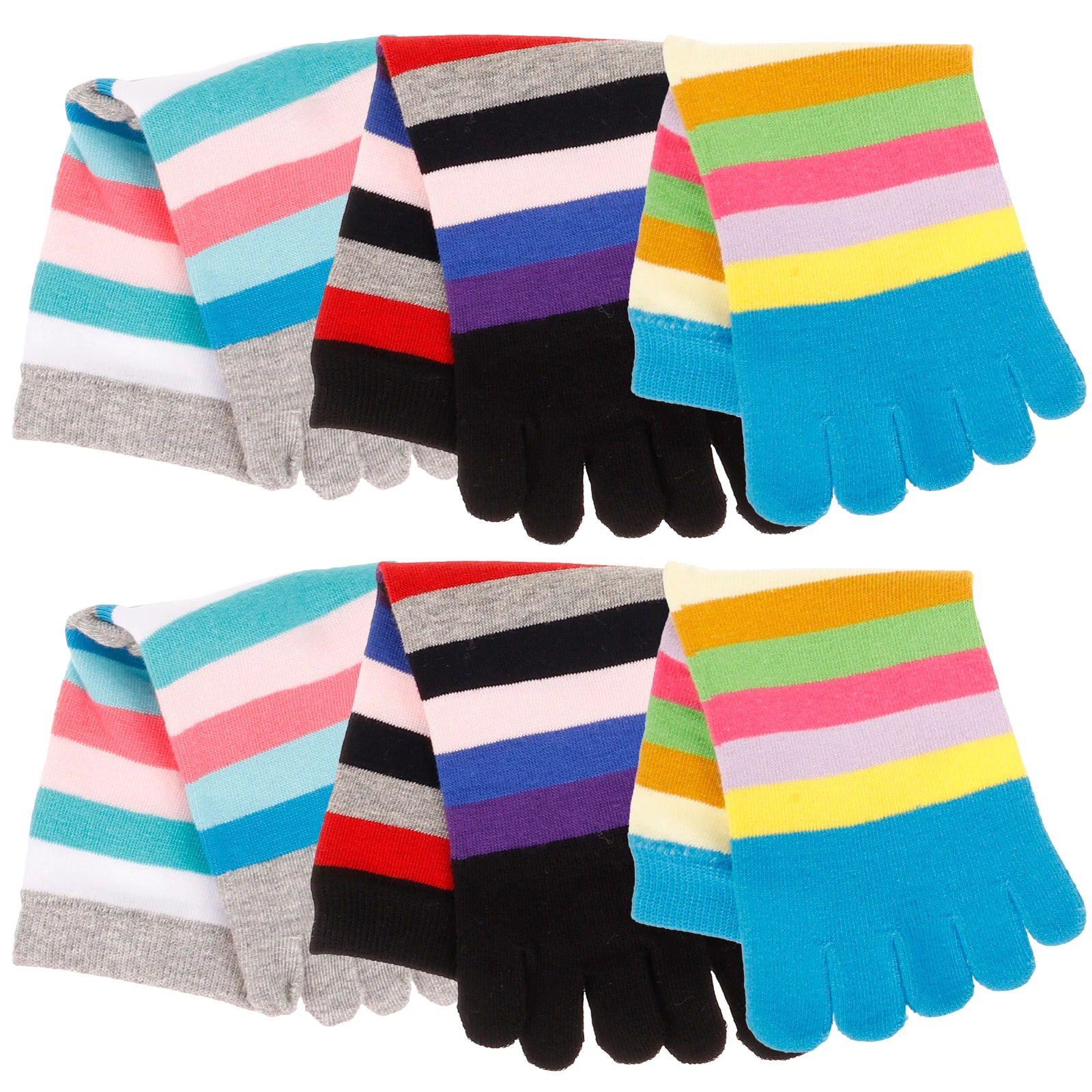 

3 Pairs Toe Socks Women Cotton for Cute with Toes Separated Teens Combed Women's Girls