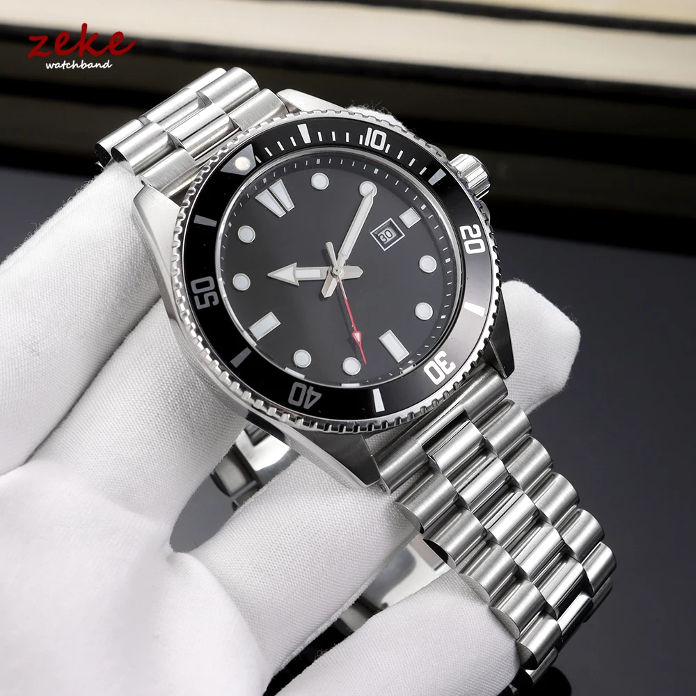 Elegant Solid Stainless Steel Curved-End Watch Band Bracelet