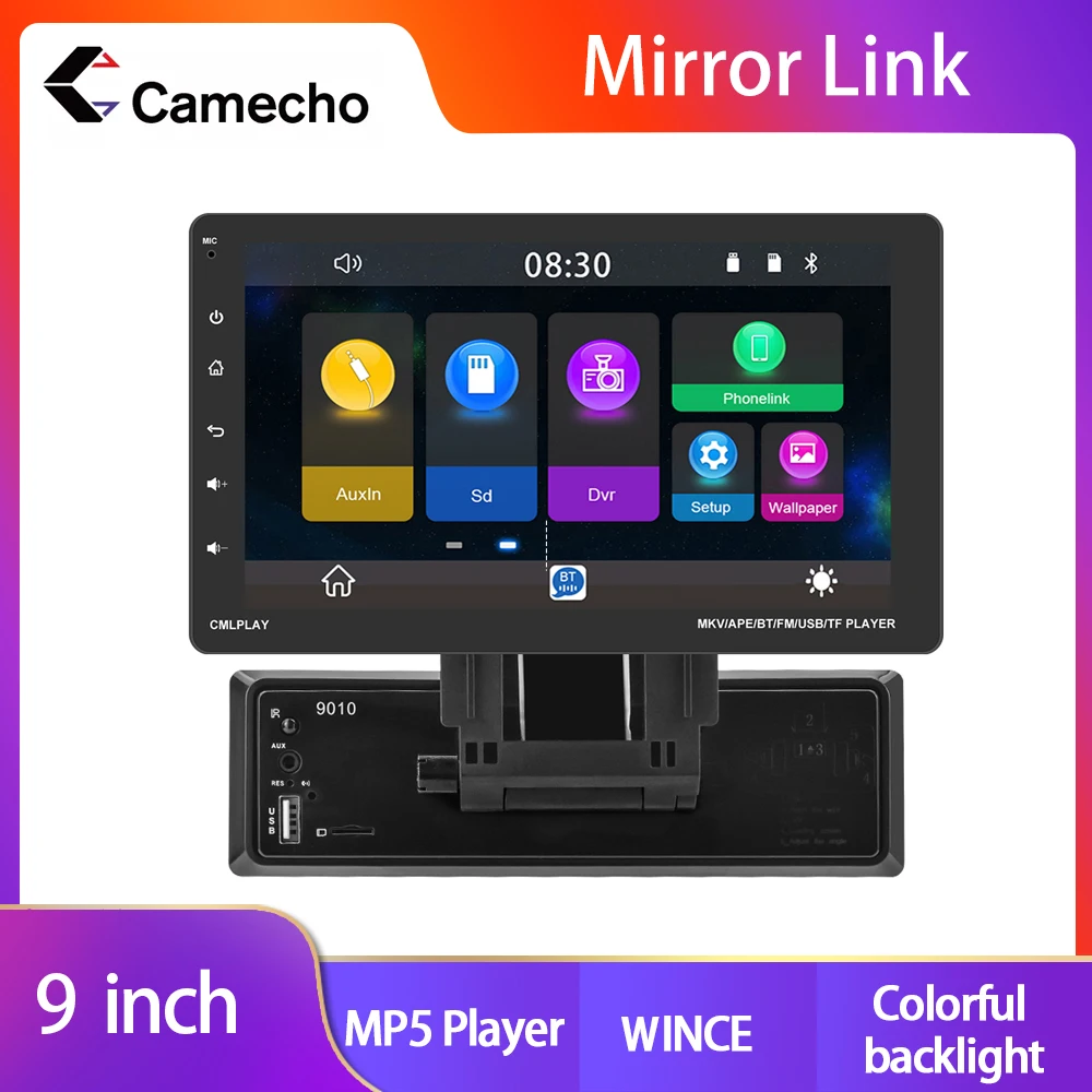 Camecho 1 Din Autoradio 9 "Hd Autoradio Lettore Multimediale Auto Audio Car Stereo Mp5 Bluetooth Usb Fm Mirror Link Car Stereo