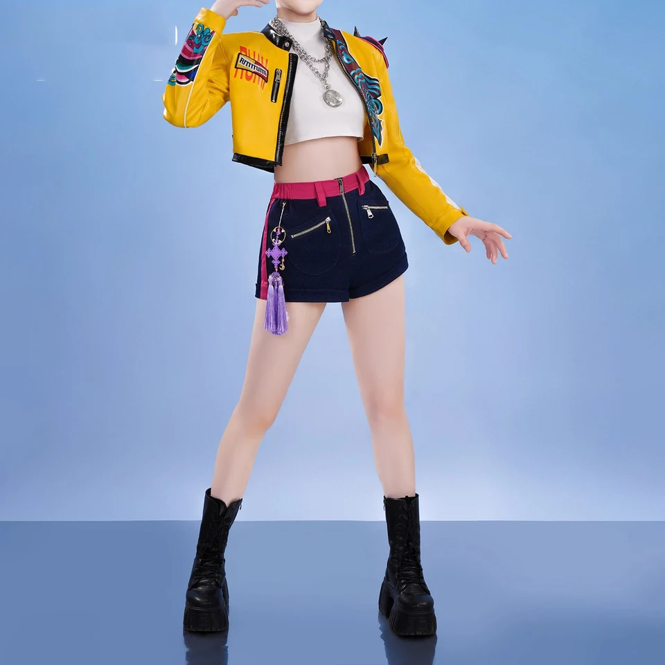 Costume Cosplay Rumi Demon Hunter - Veste Noire, Haut Et Short Blanc - Taille S/M/L - Pour Anime, Halloween, Carnaval