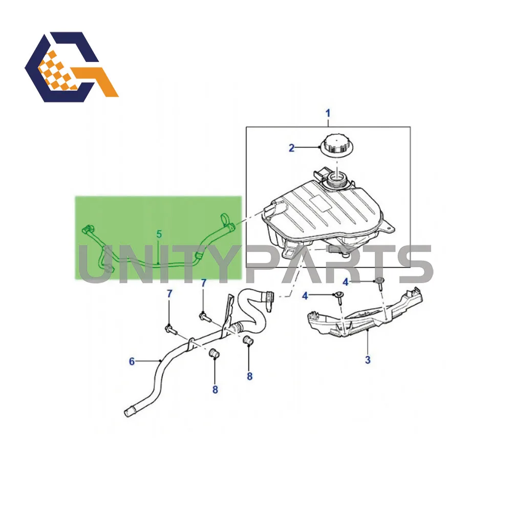 Car Engine Cooling Vent Hose Vent Hose Pipe For Jaguar XJ X351 5.0L V8 2010- C2D6362 C2Z14540