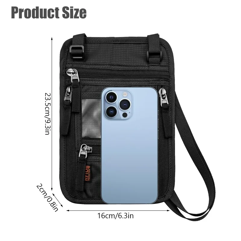Travel Pouch Passport Wallet- ID Card Wallet with RFID Blocking and Keep Your Belongings Secure-Travel Walle