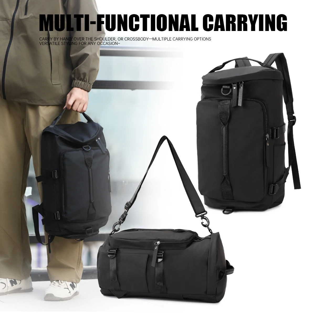 Backpack Men's Shoulder Bag Multifunctional Business Travel Bag Casual Backpack Rucksack Hiking Bag School Bag Luggage Bag Can Be Carried by Hand or Worn Cross-Body
