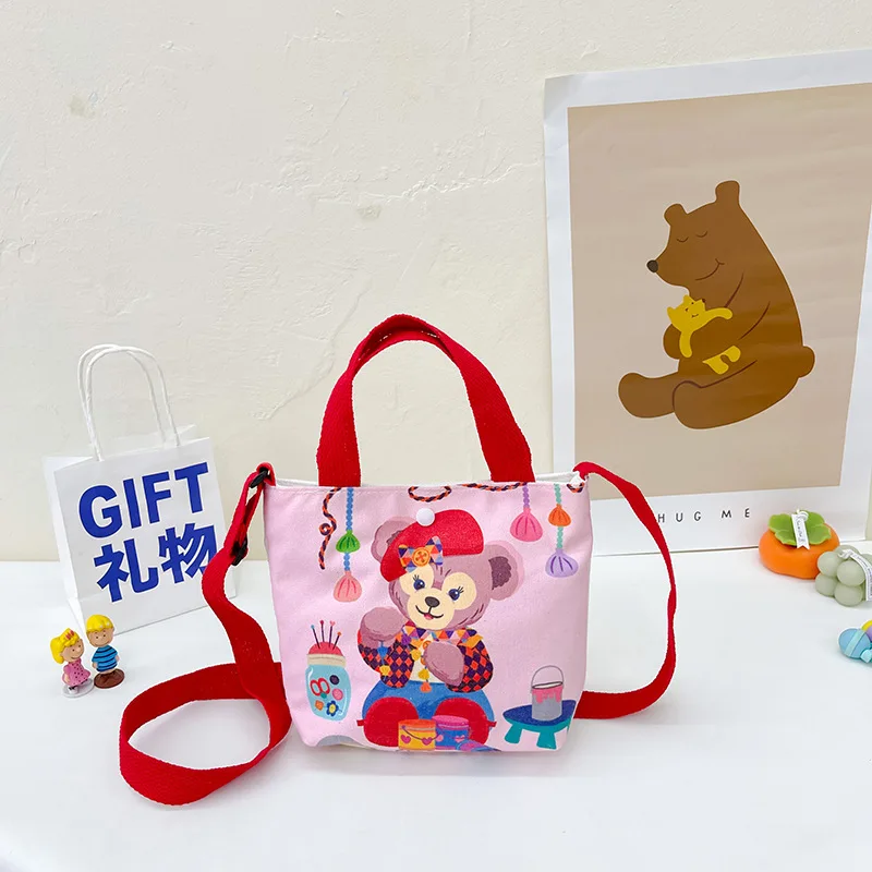 New Fashion Minnie Canvas Girls Shoulder Bag Cute Messenger Bag Kids Women Coin Purse Mini Crossbody Handbag