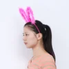 1PC Glowing Hair Band Rabbit Ear LED Headband Luminous Hair for Party (White) rabbit ear headband 4