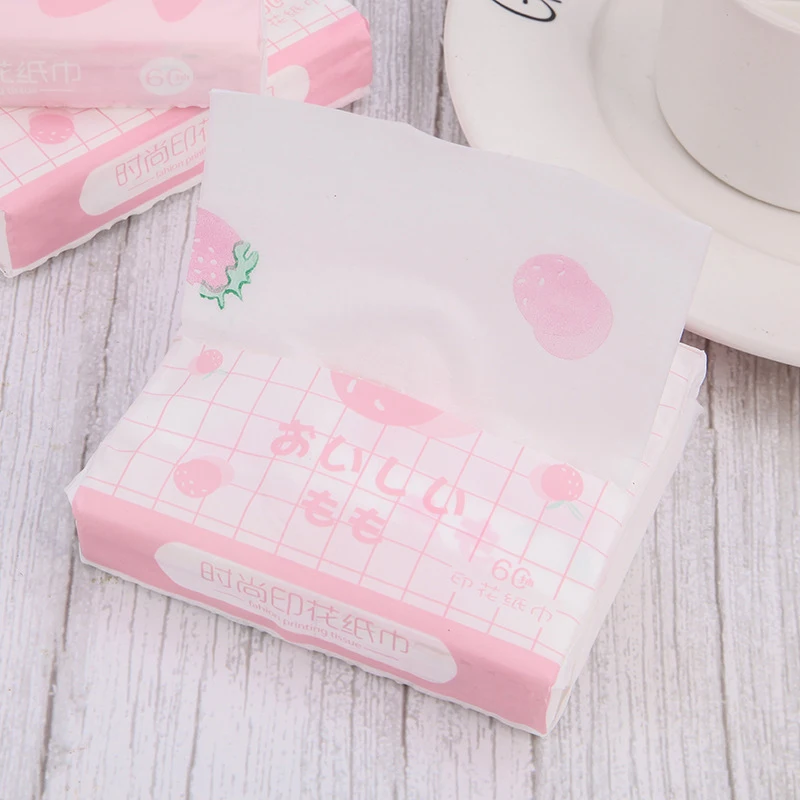 Fruits Printed Facial Tissues Travel Size Pack for Car or Purse Soft and Unscented 60 Sheets Per Pack 3 Packs