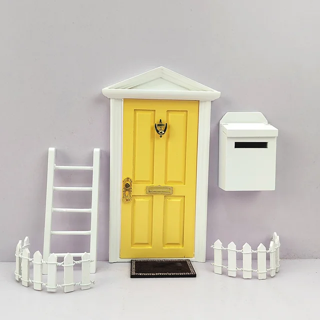 House Postafiók Mini Levél Fa Levélszekrény Miniatűr Modell Flip-Up Bútorok - Image 5