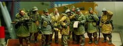 Poupée en résine moulée à l'échelle 1/35, modèle WWII, Kit d'assemblage (9 figurines) non peintes, livraison gratuite 