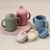 Portable Baby Feeding Drinkware Cup Newborn Learning Hand Shank Bottles Silicone Tableware Toddler Water Bottle Baby Accessories 2