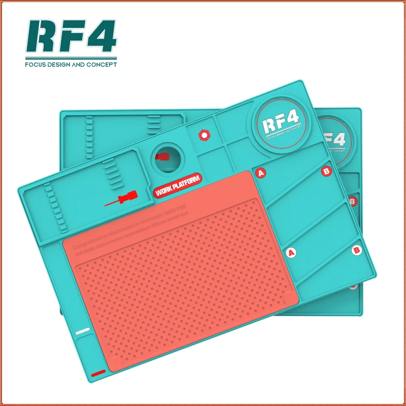 

RF4 Multi-Function Heat Insulation Silicone Anti-Skid Mat Mobile Phone Repair Film Silicone Pad Support Washed