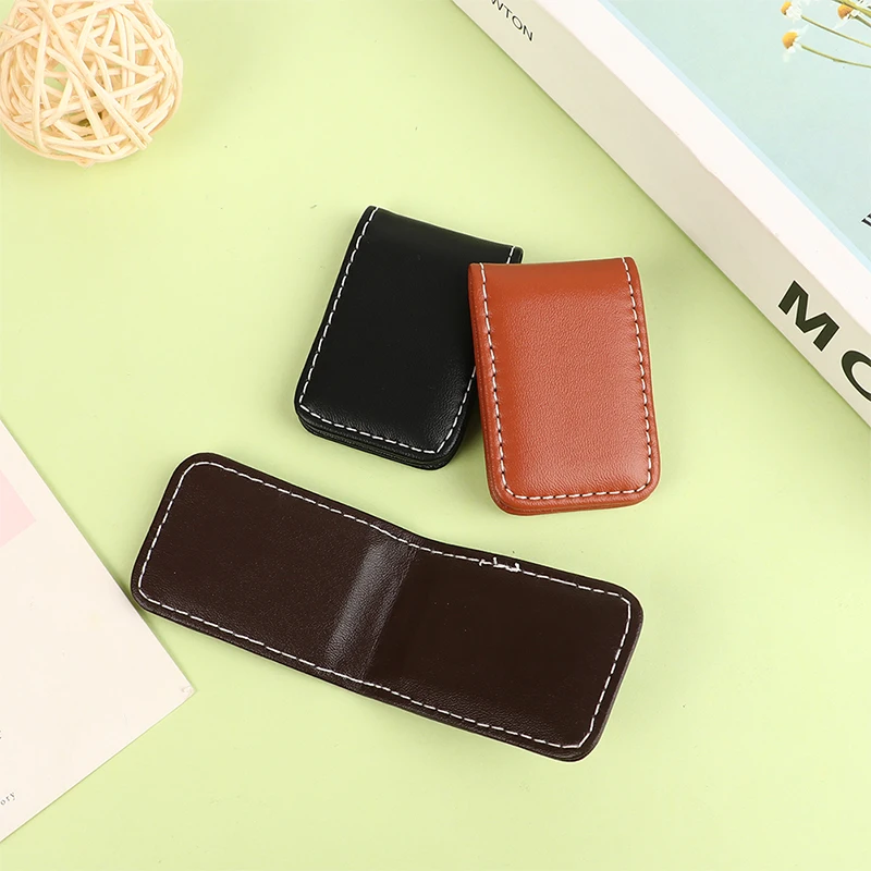 Credit Card Holder Synthetic Leather Wallet Metal Money Clip 1Pc Money Clip Wallet Slim Men Women Vintage Strong Magnet Money Clip Cow PU Leather Pocket Clamp Credit Card Cash Wallet