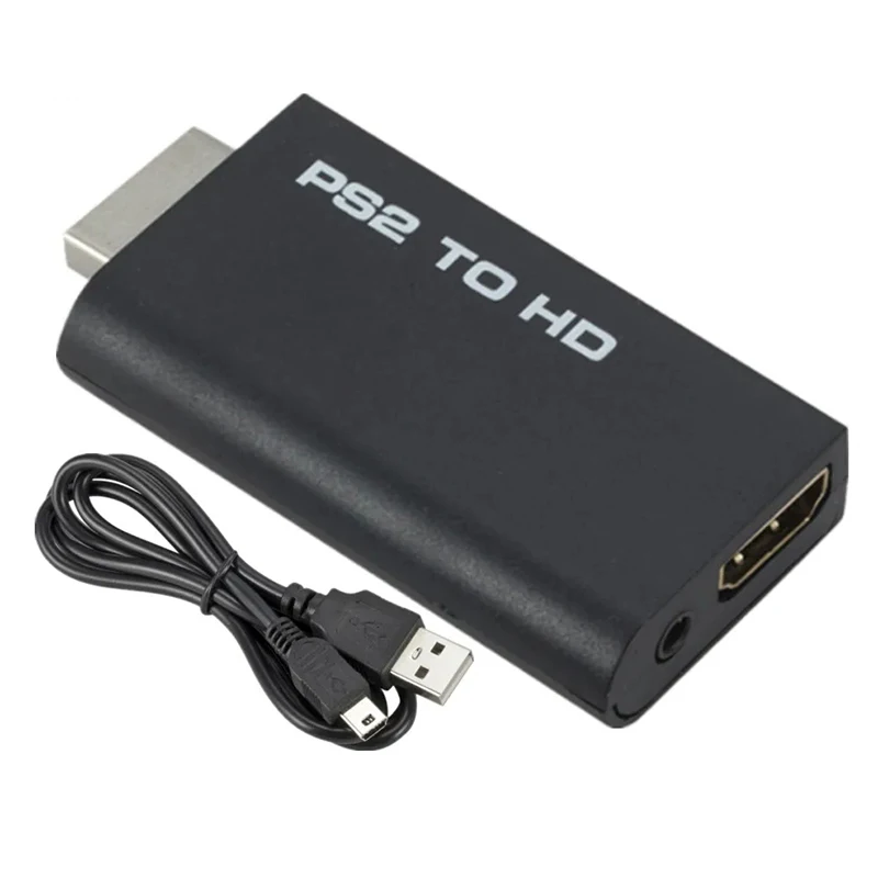 ממיר מתאם PS2 ל-HDMI 1080P ממיר וידאו Full HD ממשק העברת משחק לקונסולת משחקים לטלוויזיה באיכות HD