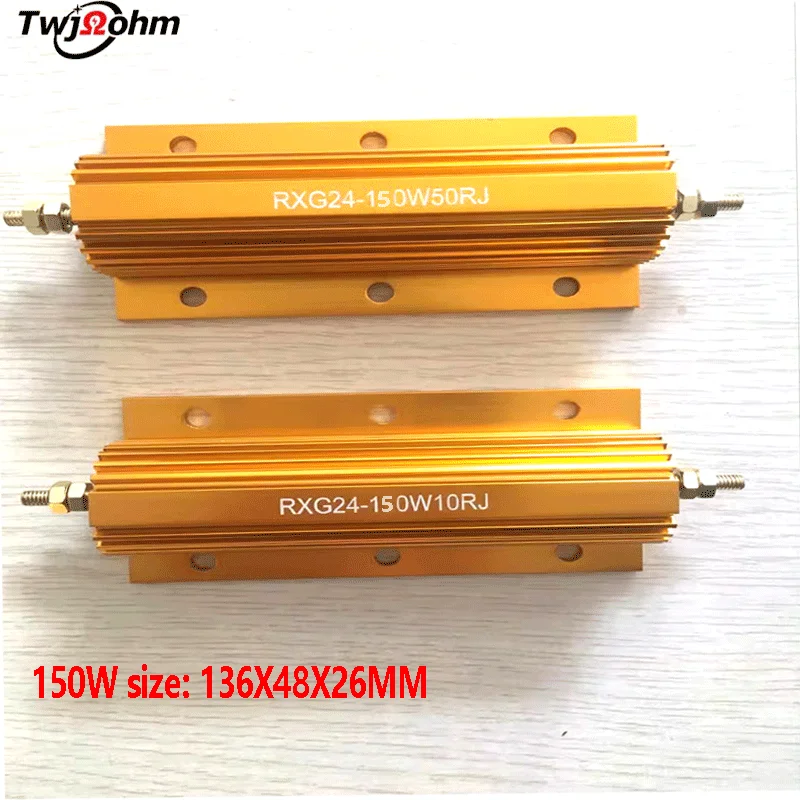 1pcs RX24 High-Power Resistor 300W 200W 150W 500W 0.1 ohm 2R 1KJ 6R 5R 8R 100R 500R ohm Aluminum Case Resistor Wirewound Resistor