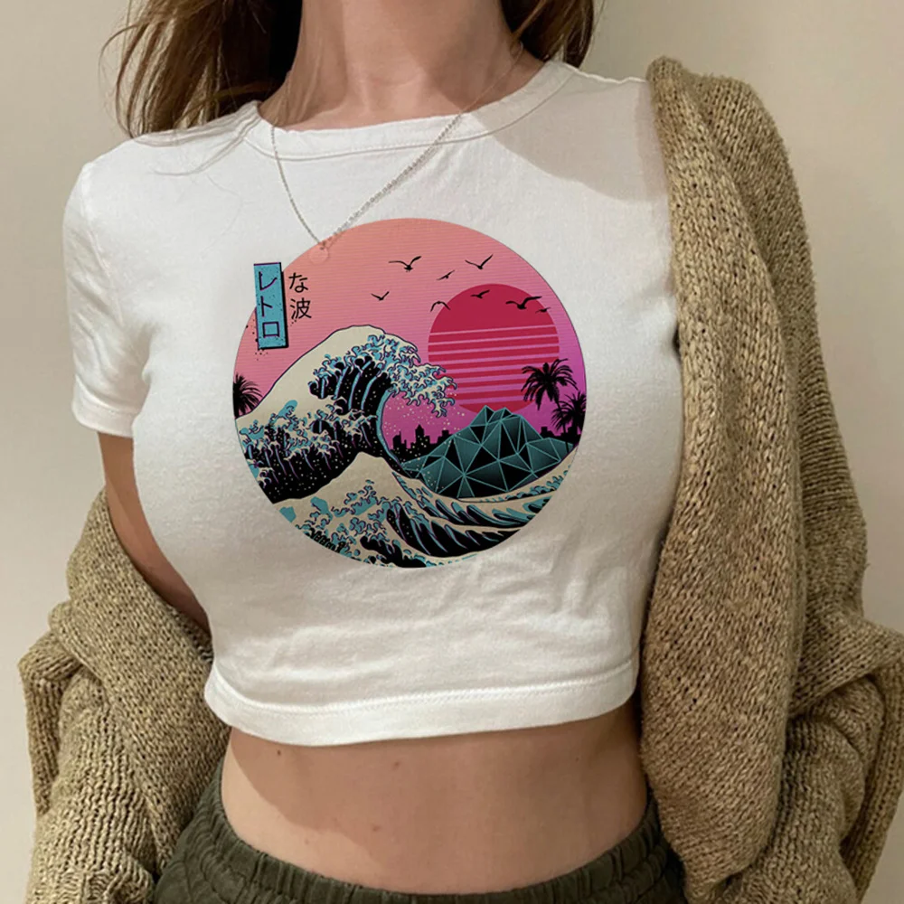

The Great Retro Wave cyber y2k trashy crop top Woman hippie korean fashion manga graphic cropped