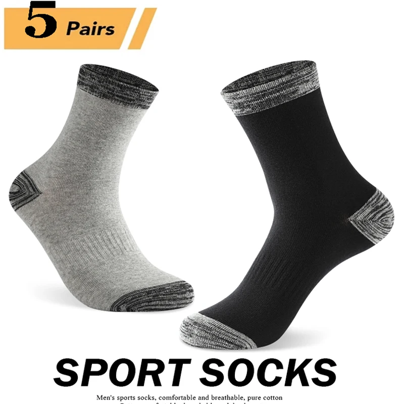 Men Socks 5 Pairs/Lot Autumn Winter Casual Running Sports Hiking Socks Male Long Comfortable Size 38-44