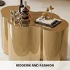 Modern Gold Stainless Coffee Table,Stainless Steel Small Cloud Fashion Design Accent Table End Table for Living Room Bedroom 3