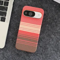 Enhanced Carbon Fibre Magnetic Phone Case - Ultra Thin Matte Shockproof Hard Cover - Pixel 6 (Sunset Orange)