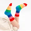 1/5/10/20 pairs/lot Girls Kids Socks Rainbow Striped Cute Children Ankle Short Breathable Cotton Fashion Toddler Sock 4