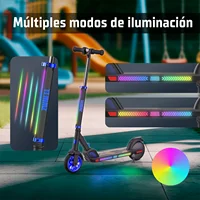 Trottinette électrique pour enfants ZWHEEL ZToy, pneus de 6,5 pouces, 150 W, autonomie de 10 km, vitesse et hauteur réglables, pour enfants de 6 à 14 ans, filles et garçons, lumières colorées, trottinette électrique pliable 2
