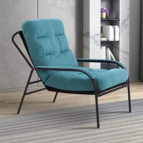 

Leisure Chair Accent Chair Armchair with Adjustable Backrests, Living Room Fabric Chairs with Metal Frame, Upholstered Chair for