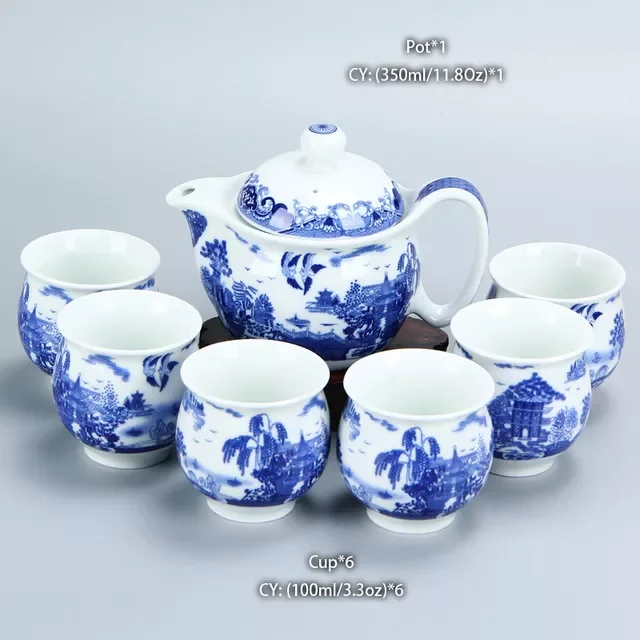 Čínska keramická čajová súprava Kung Fu porcelánová čajová šálka sada kanvíc Dračí čajník šálka Kungfu čajová súprava Puer Oolong čajový riad