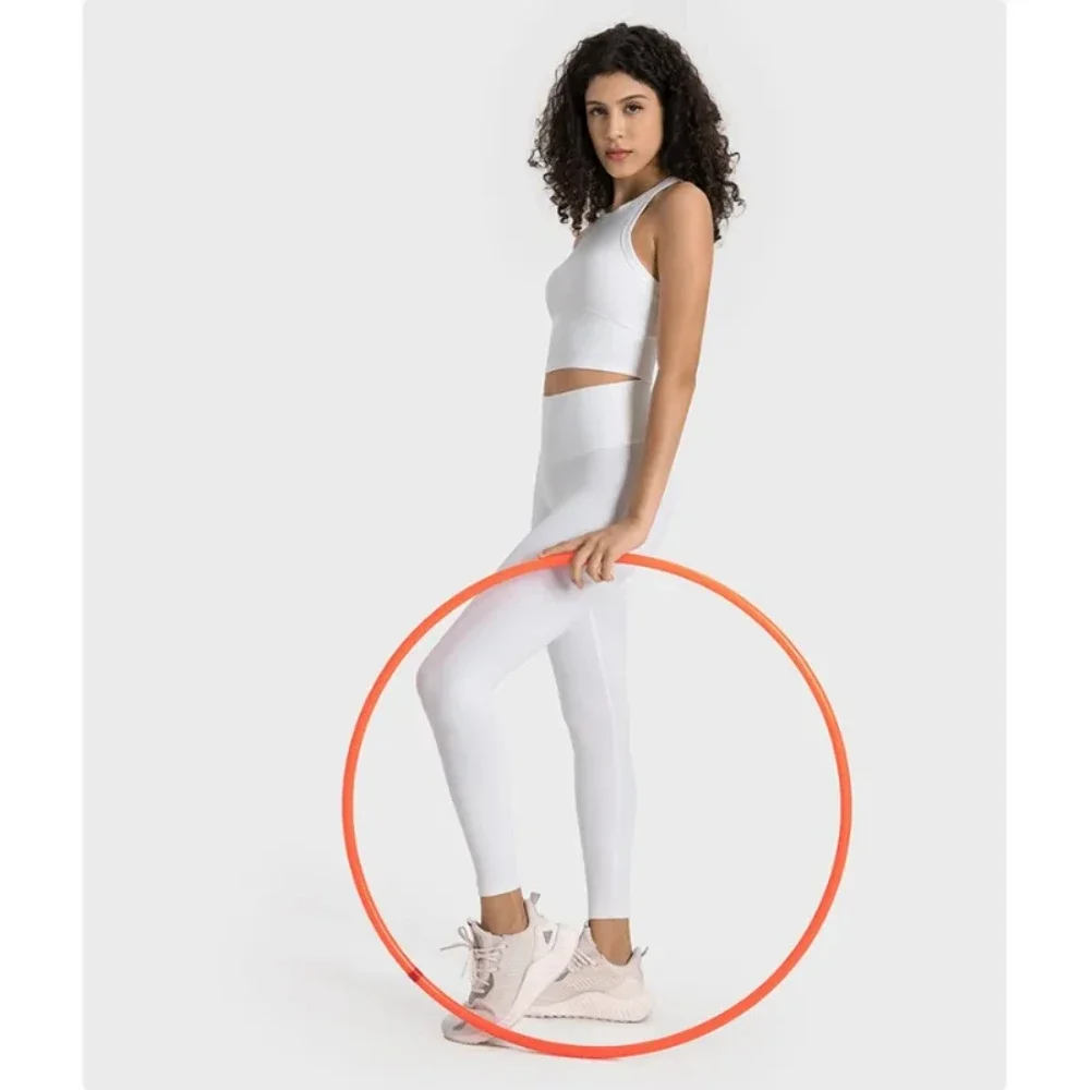 LO Sports Solid Color Yoga Tights Nude Feel Antibacterial No T-Line High Waist Peach Hips Outdoor Sports and Fitness Pants