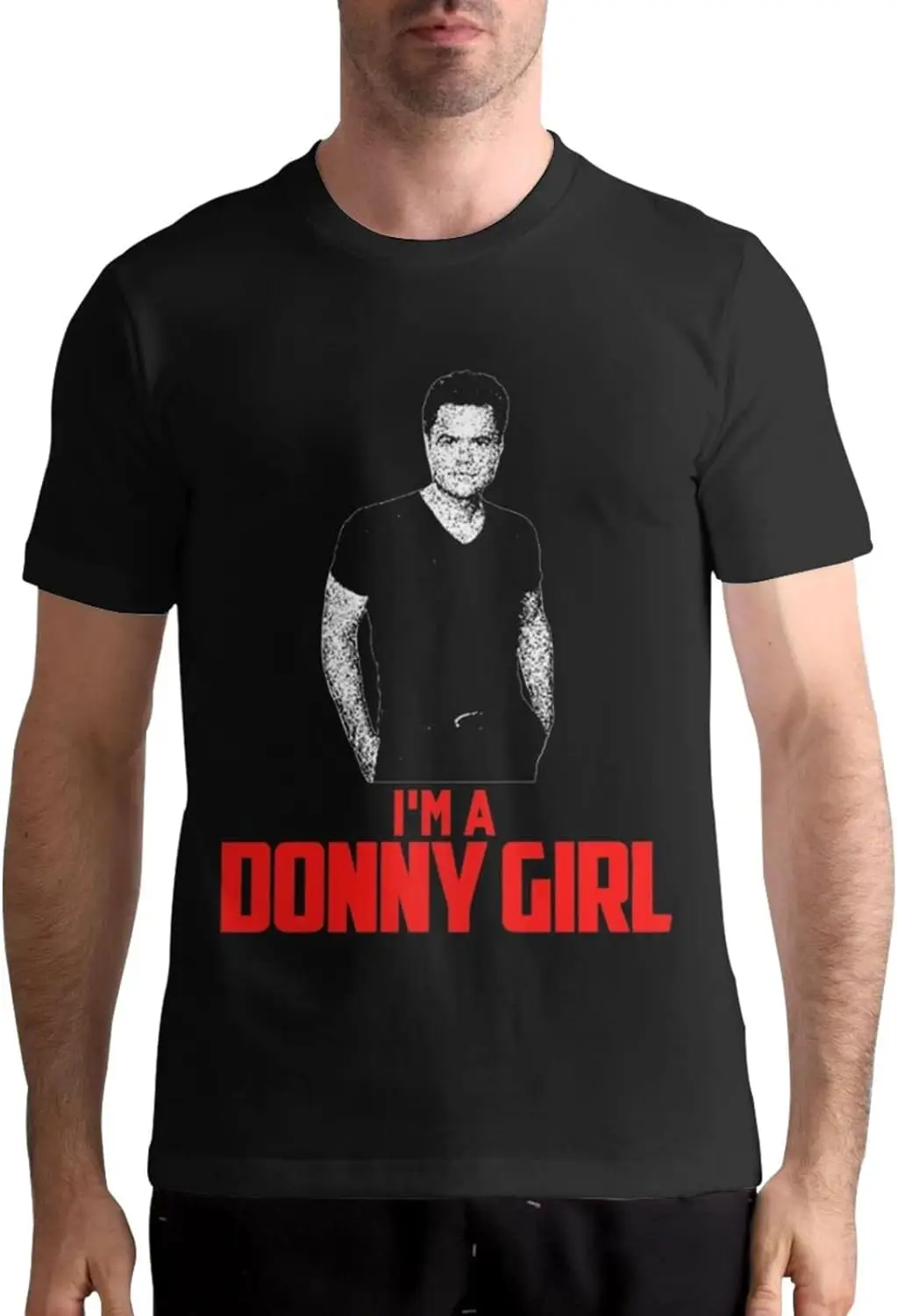 

Men's T-Shirts Cotton Short Sleeve Shirt Casual Graphic Round Neck Tees Top Black
