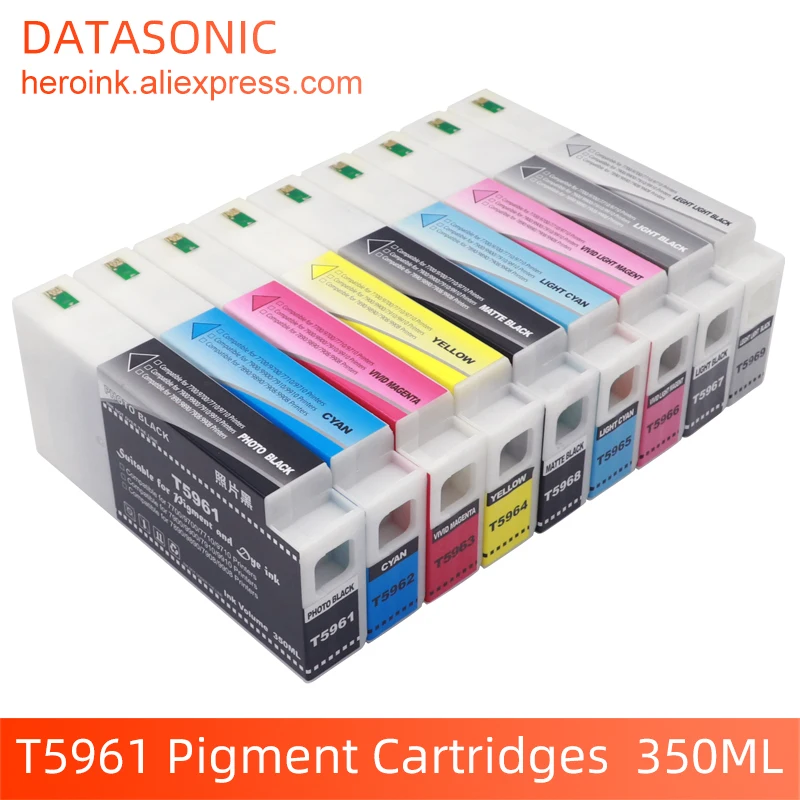 para Cartuchos de Impressora Epson 9908 Pigmento Epson 7908 7890 9890 9908 9710 7710 9910 7910 7900 9910 Cartucho de Tinta T5961-t5969 T596a T596b