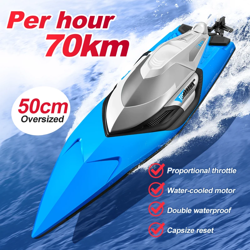

New RC Boat 70km/h High Speed Racing Speedboat 2.4GHz Radio Remote Control Boats Ship Water Game Children Toys For Kids boy Gift
