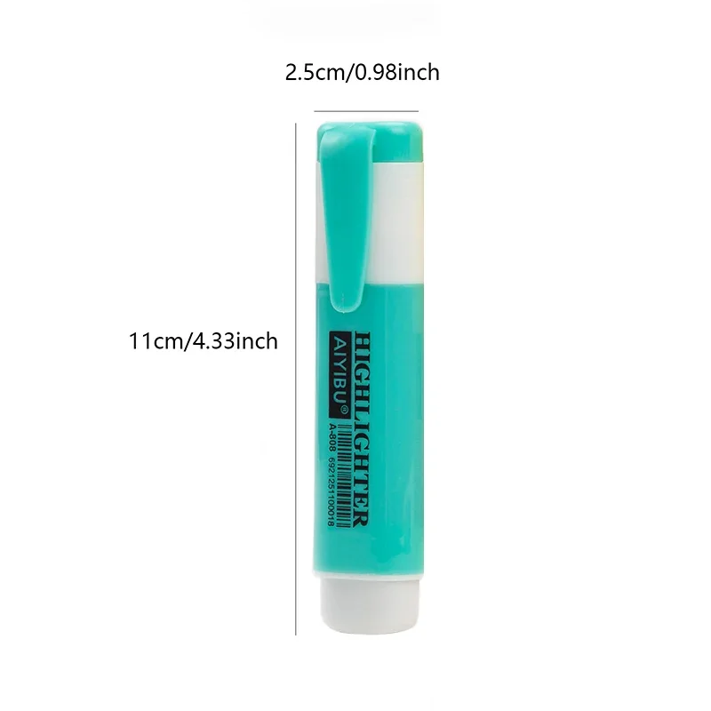 6 Color/Set Kawaii Oblique Highlighters Large Capacity Student Colored Matte Fluorescent Note PenThick Markers highlighter marker highlighter pen marker pen