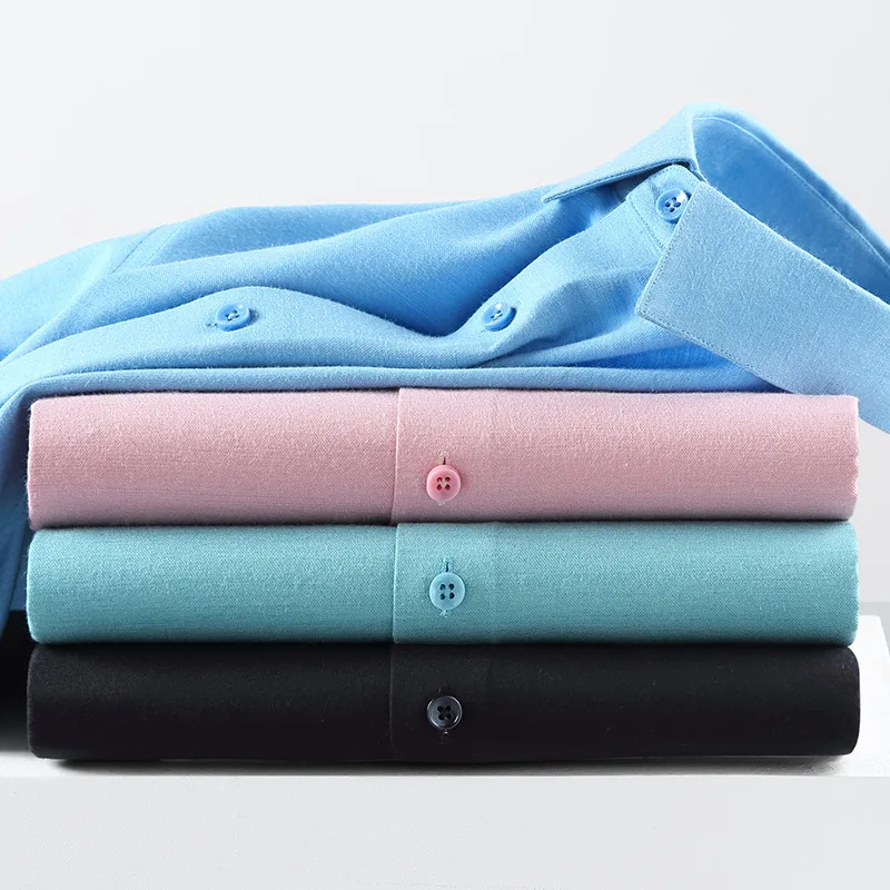 

Spring 2023 new wool knitted non-marking shirt men's luxury stretch iron-free men's shirt casual business menswear