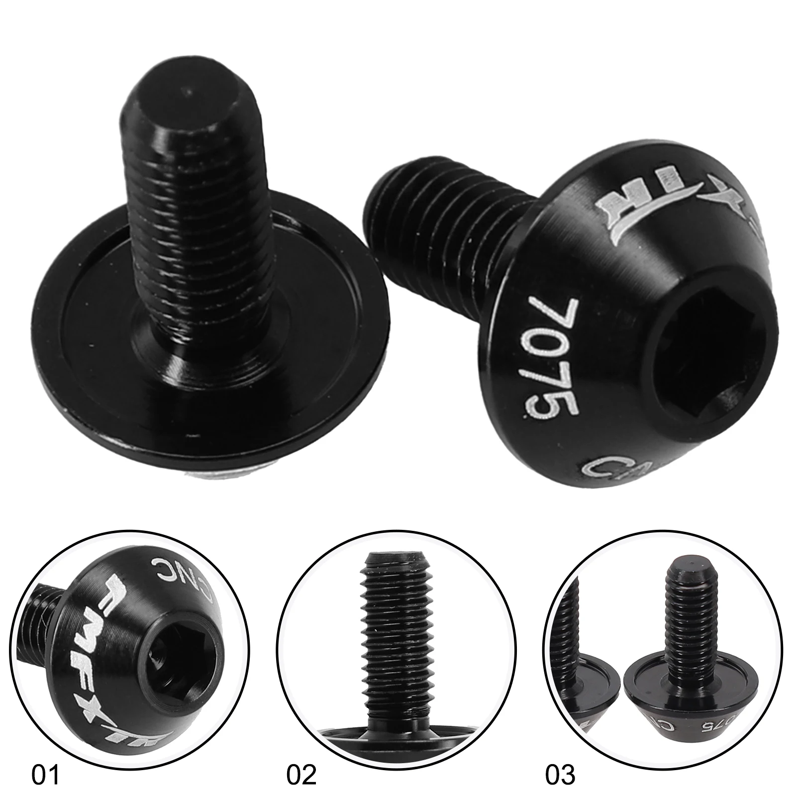 Description Picture 2 of item2pcs Bicycle Bottle Cage Screw Aluminum Alloy M5x12 Fixing Screws Replacement Bike Accessories CyclingParts