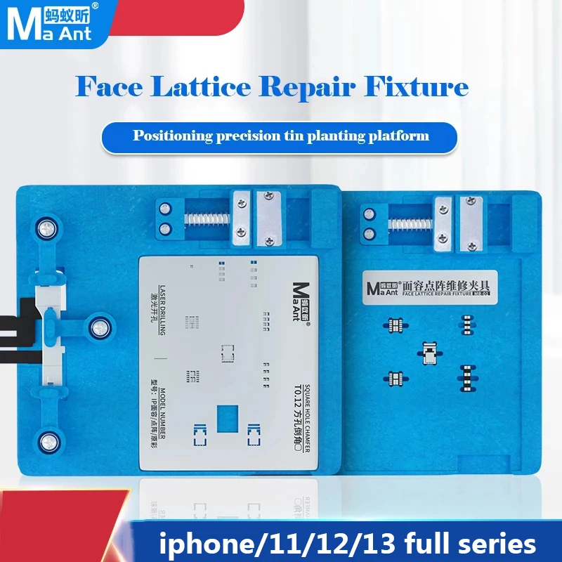 

MaAnt Face ID Dot Matrix Projector Repair Fixture Tin Template For iPhone X-13 Mini/13/13 Pro Max BGA Reballing Stencil Platform