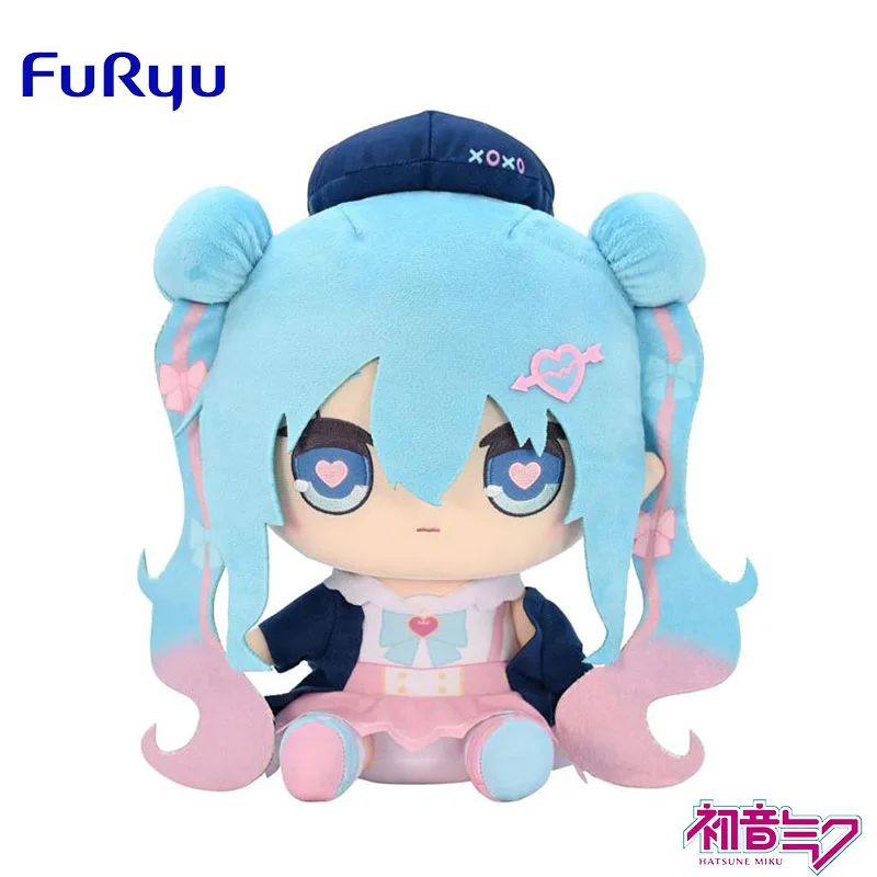 

В наличии оригинальный FuRyu Hatsune Miku Love Сейлор Костюм 26 см, плюшевая игрушка, Аниме фигурки, игрушки
