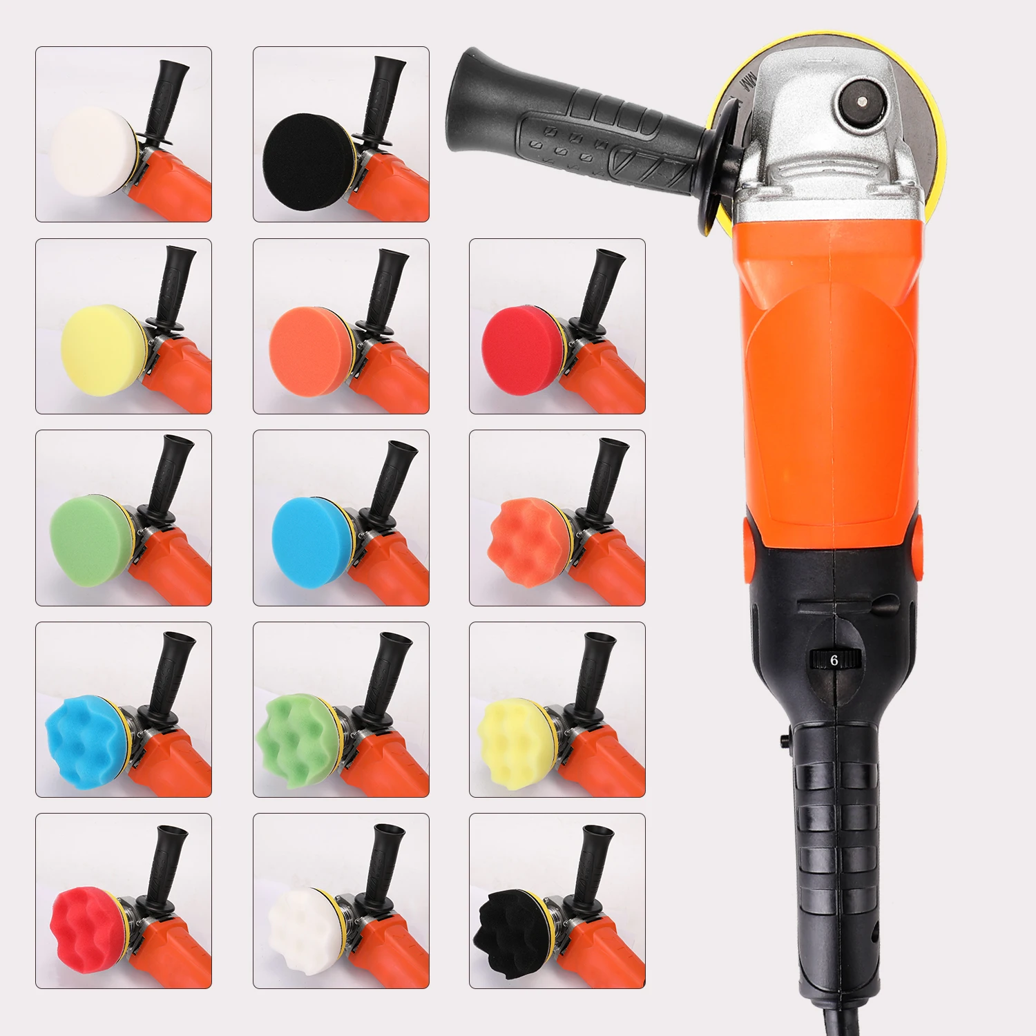 1200W Electric Polisher 8000RPM Adjustable Speed Car Waxing Polishing Machine Automobile Furniture DIY Grinding Polishing Tool