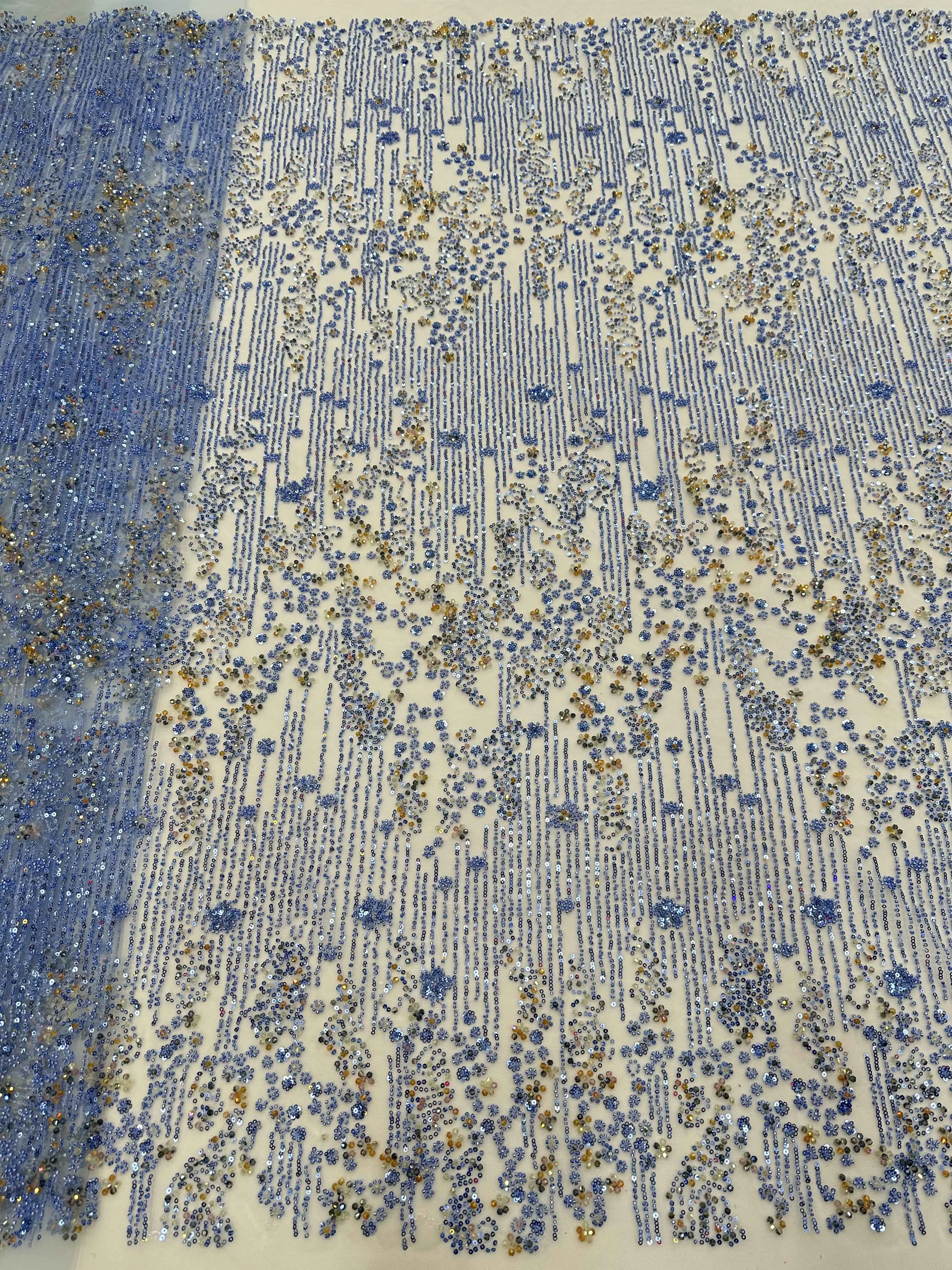 

Fashion Elegant French Embroidery Beaded Lace Fabric African Nigerian With Sequins Fabric For Wedding Dress