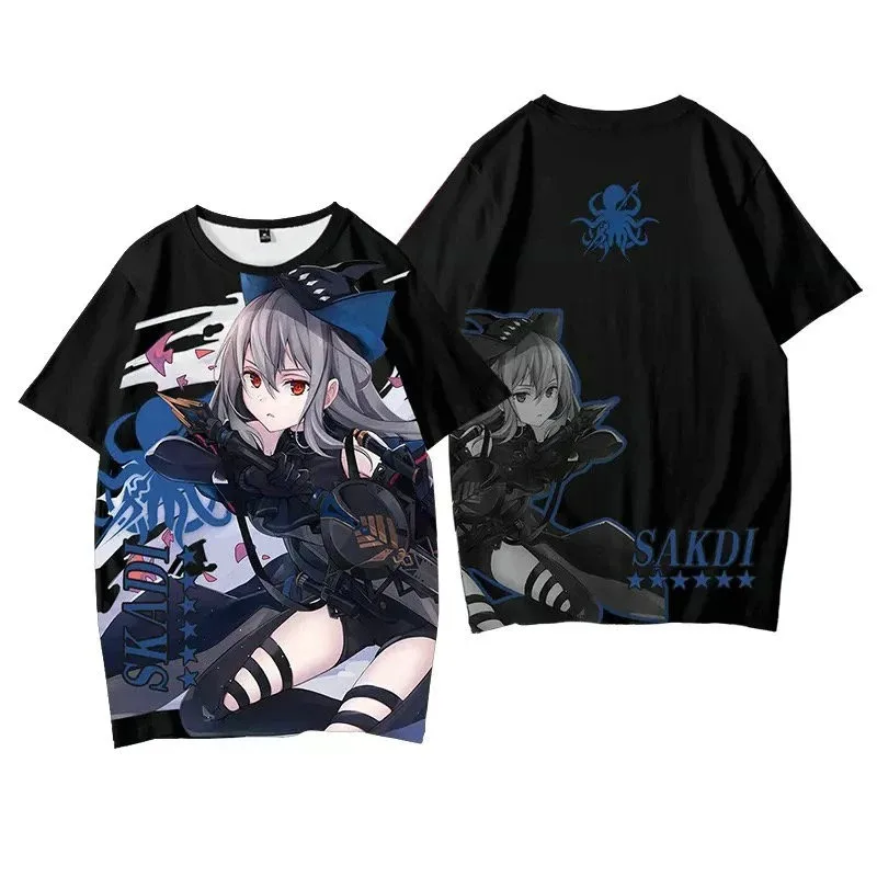 Anime game printing arknights 3d t-shirt cosplay fashion summer men women t-shirts tops o-neck short sleeve cool t-shirt