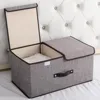 Storage Box Cotton Fabric Foldable Lid With Cover Storage Box Clothing Underwear Socks Storages Children'S Toys Storage Box 4