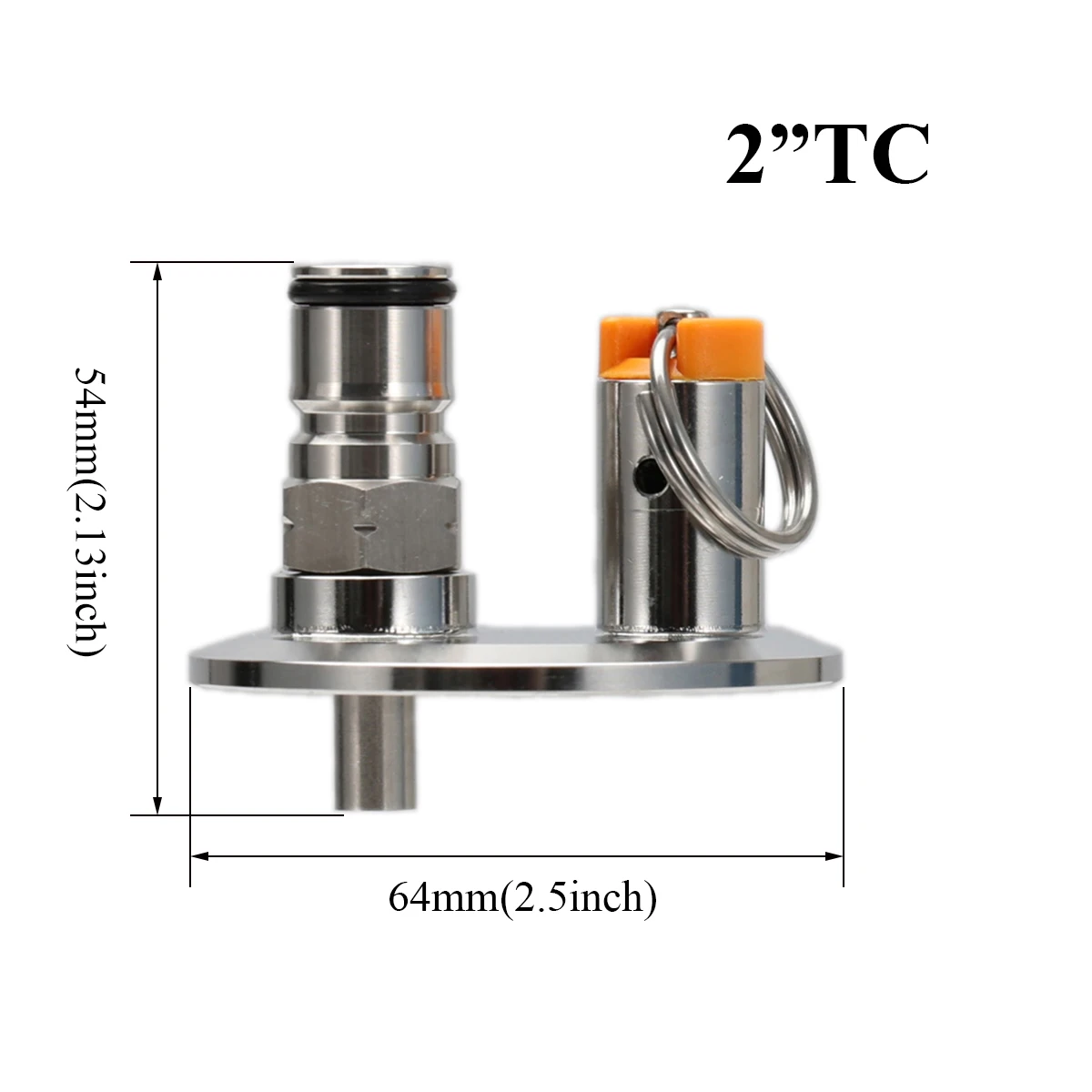 2" Tri-clamp End Cap PRV Ball Lock Gas Post Dry Hopper Lid Closed Pressure Transfer Homebrew Conical Fermenter Parts homebrew fermenter parts