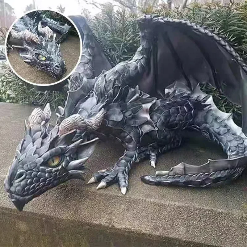 

LMHBJY Creative Dragon Resin Decoration Design Black Flying Dragon Home Design Decoration