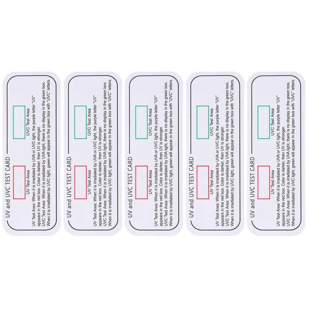 

5 Pcs UV Test Uvc-uva Cards Detection Light Effect Tester Testing Papers Box Indicator