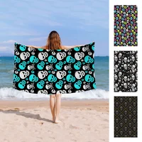 Gothic Horror Skull Death Towel Microfiber Beach Towel Absorbent Quick dry Soft Yoga Swimming Resort Mountain Climbing Towel 1