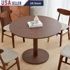 Walnut Round Dining Table 4-6 Modern Farmhouse Design Easy Care Sturdy Construction Ideal Small Spaces 1