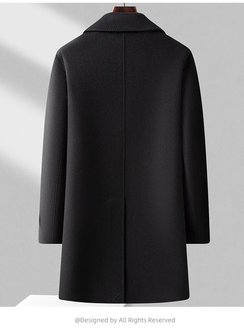 Lässige Herren-Wollmäntel aus verdickter Gänsedaunen, 2025, Winter, warm, Windjacke, Pufferjacken, Oberbekleidung, solider Mantel aus 100 % Wolle – Detail 11