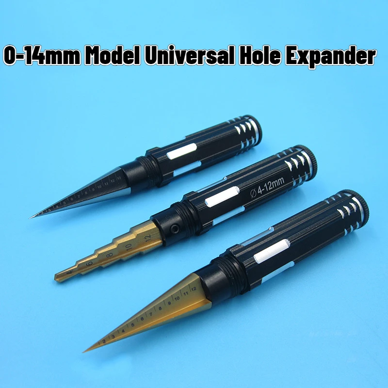 

0-14mm Steel Model Universal Hole Expander Shell Body Hole Opener Expanding Puncher Shell Reamer Drill RC Car Model DIY Tool