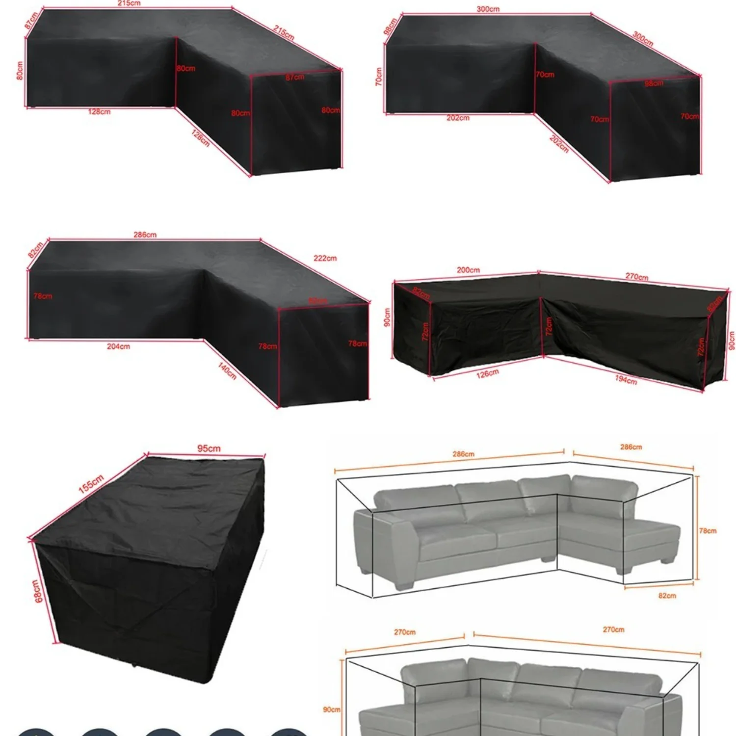 Durable L-Shaped Outdoor Sofa Cover - Waterproof, Dustproof, UV-Resistant
